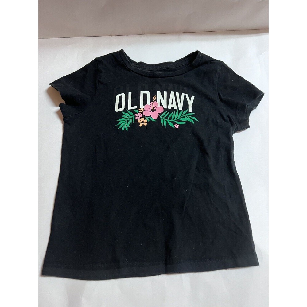 Old Navy Girls Logo Tropical Tee Shirt Six 6/7 Preowned